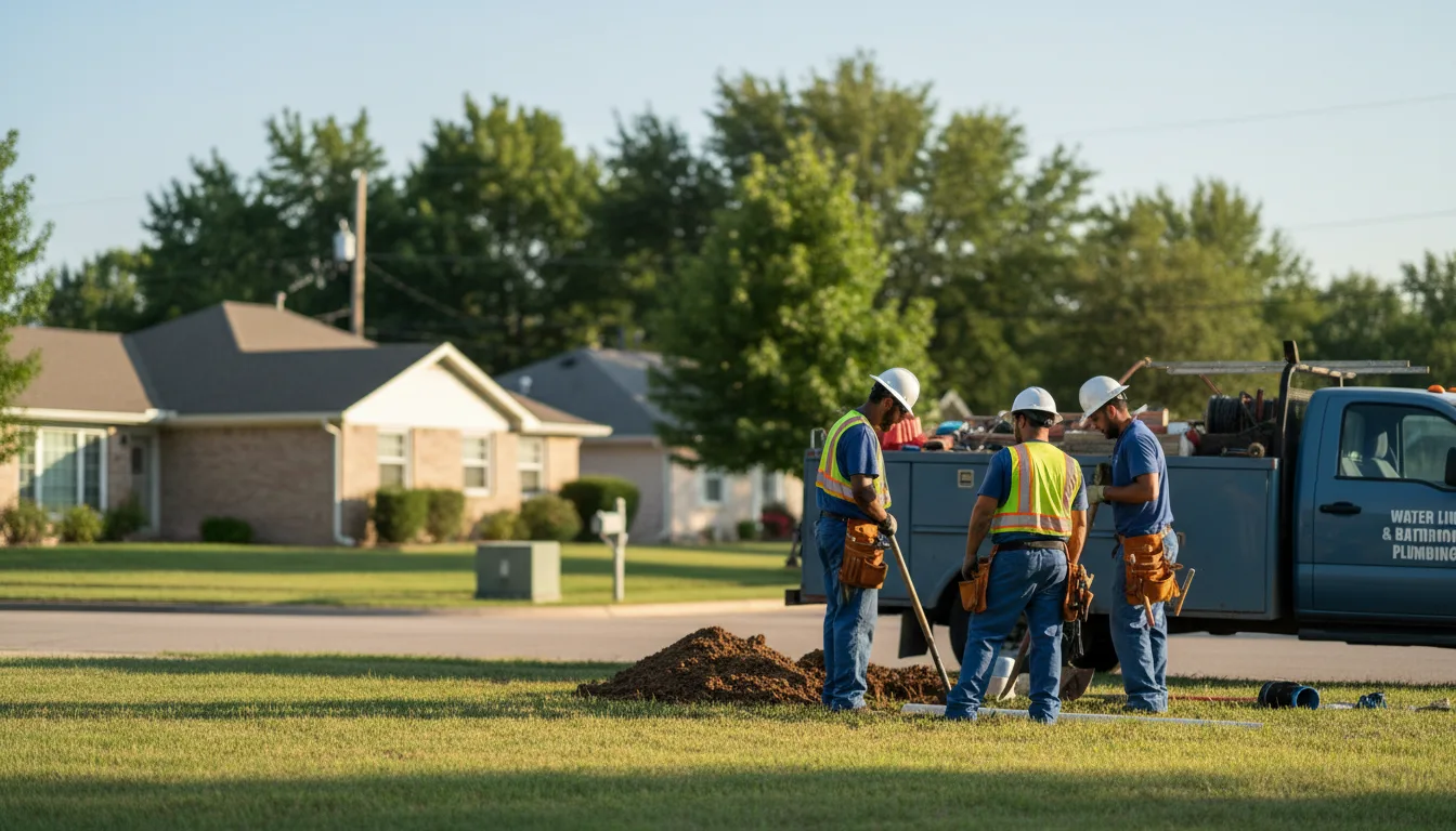 Residential water line and bathroom plumbing service in Elk City, OK